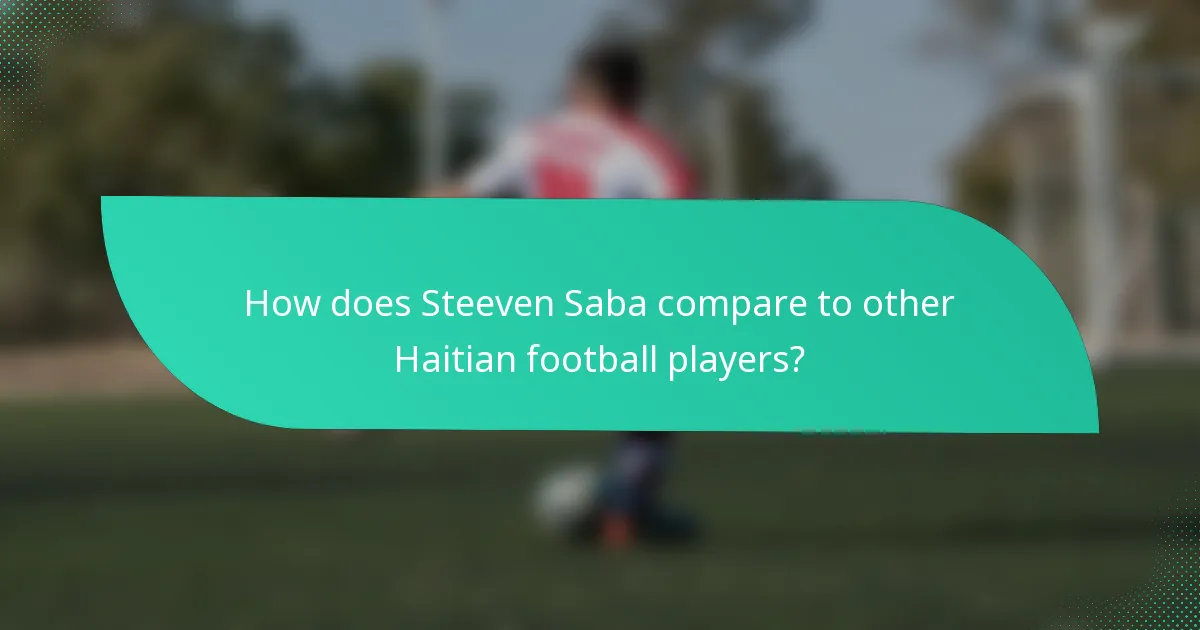How does Steeven Saba compare to other Haitian football players?