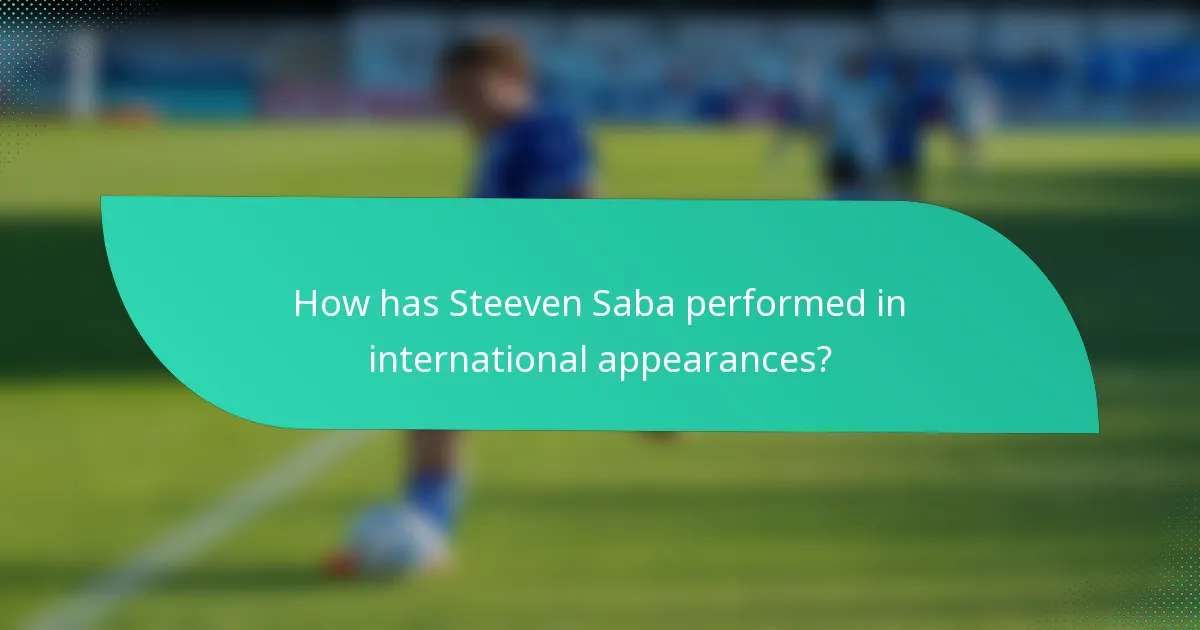 How has Steeven Saba performed in international appearances?