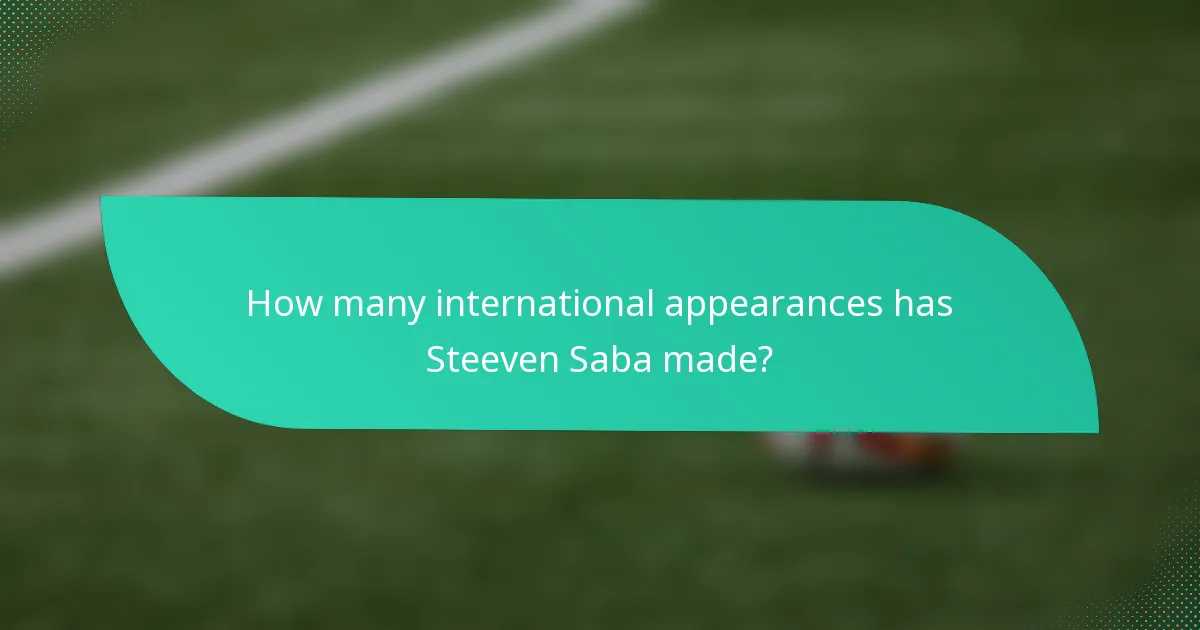 How many international appearances has Steeven Saba made?