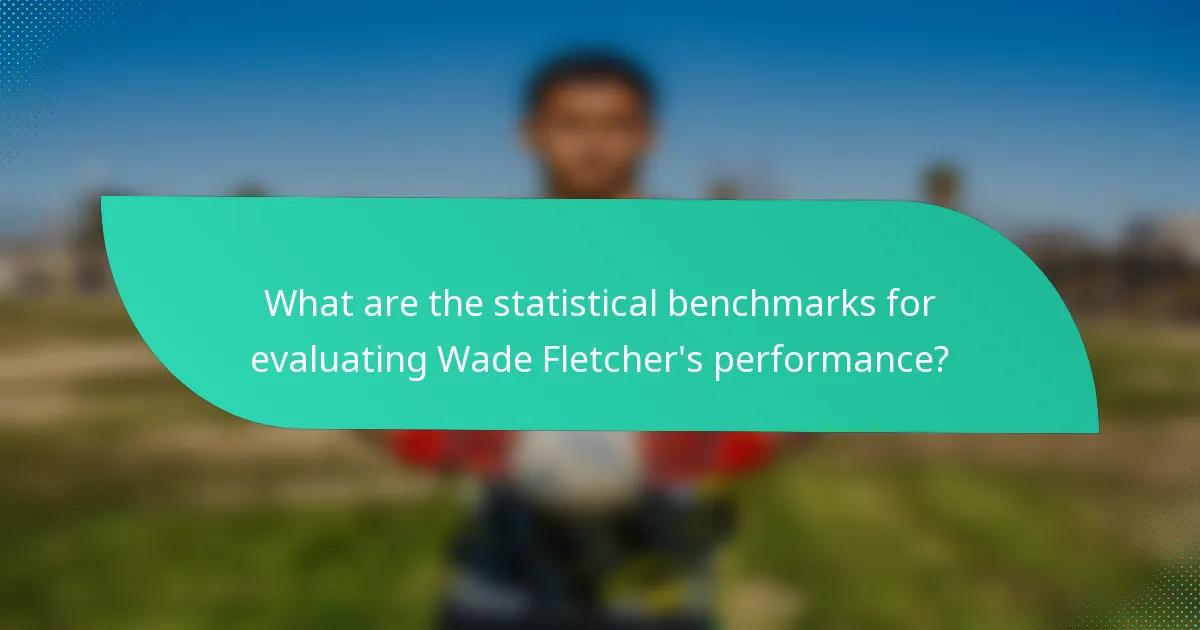 What are the statistical benchmarks for evaluating Wade Fletcher's performance?