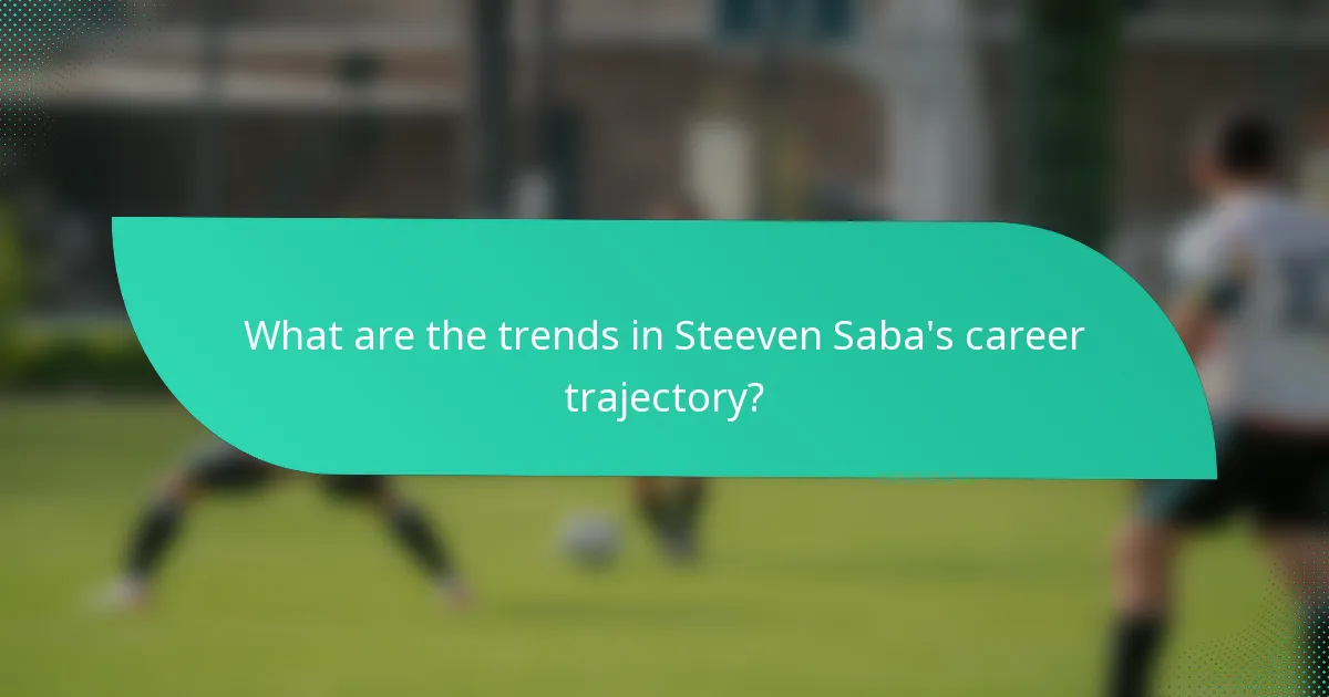 What are the trends in Steeven Saba's career trajectory?