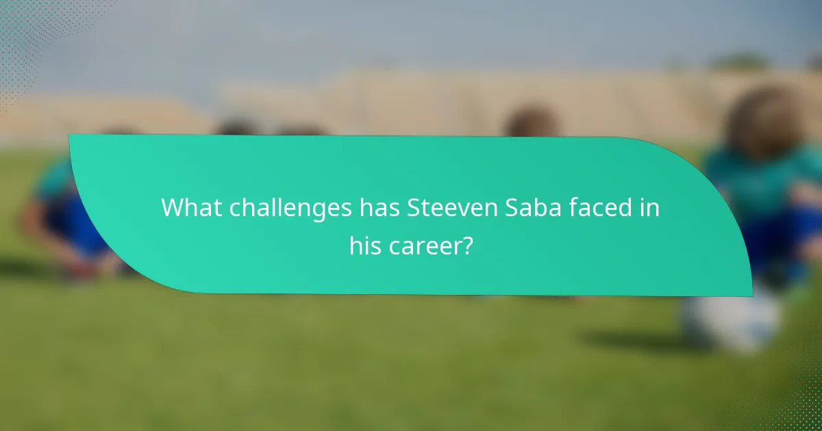 What challenges has Steeven Saba faced in his career?