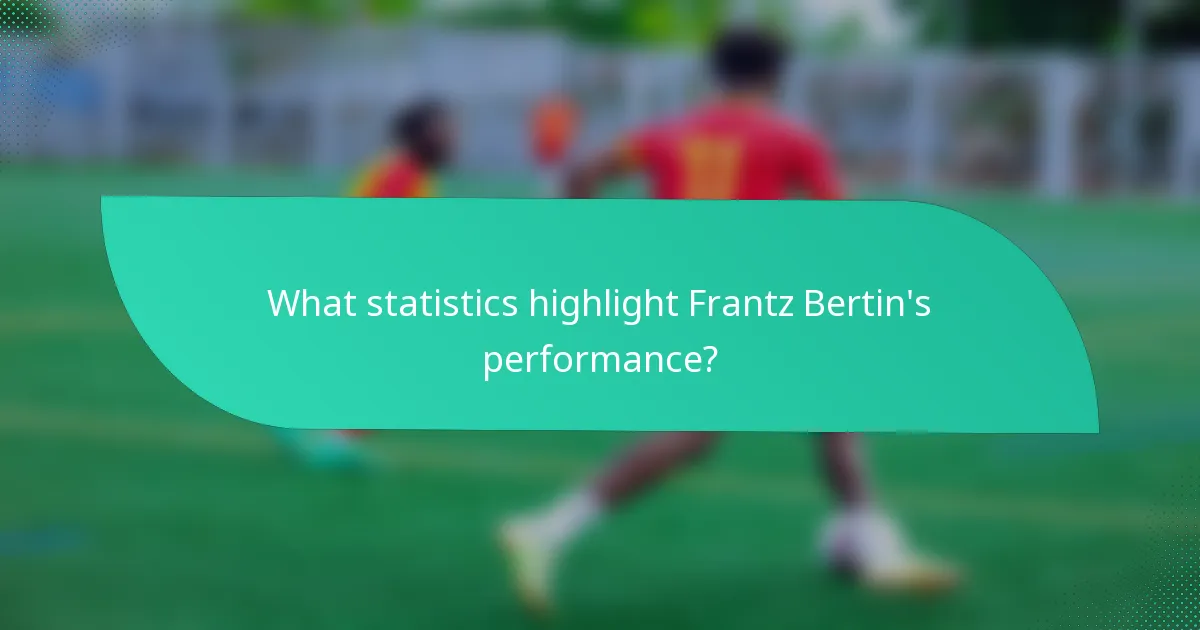 What statistics highlight Frantz Bertin's performance?
